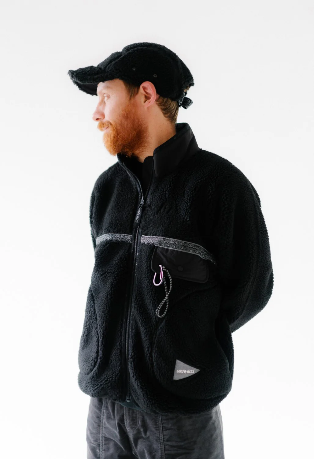 Gramicci x And Wander JQ Tape Fleece Jacket - BLACK - Image 6