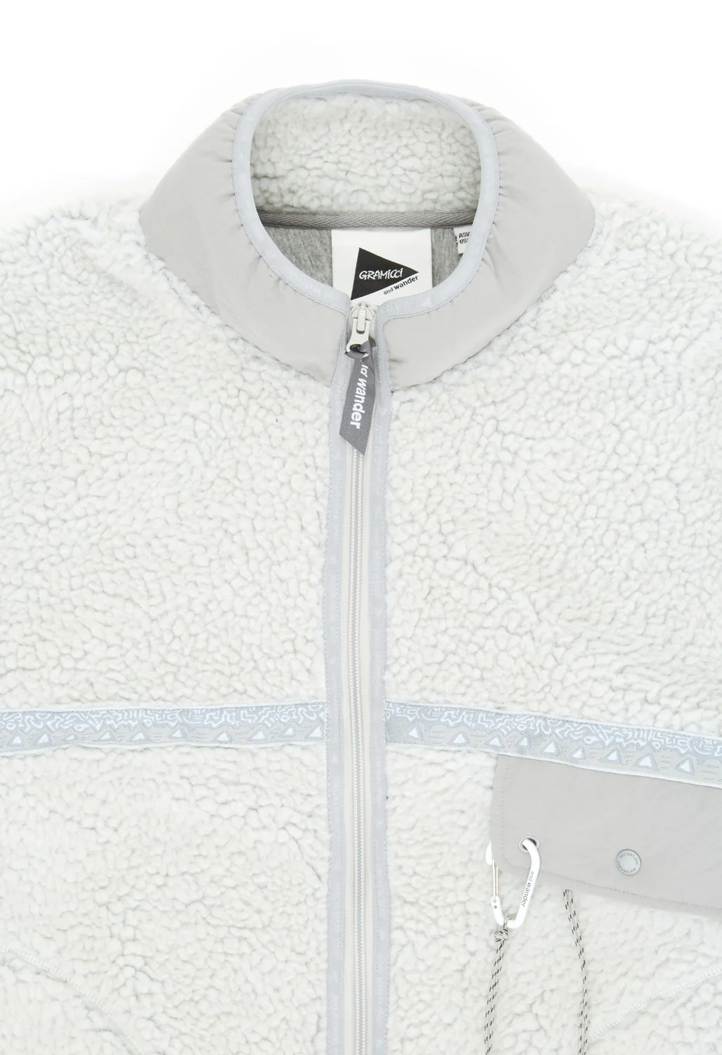 Gramicci x And Wander JQ Tape Fleece Jacket - Light Gray - Image 4