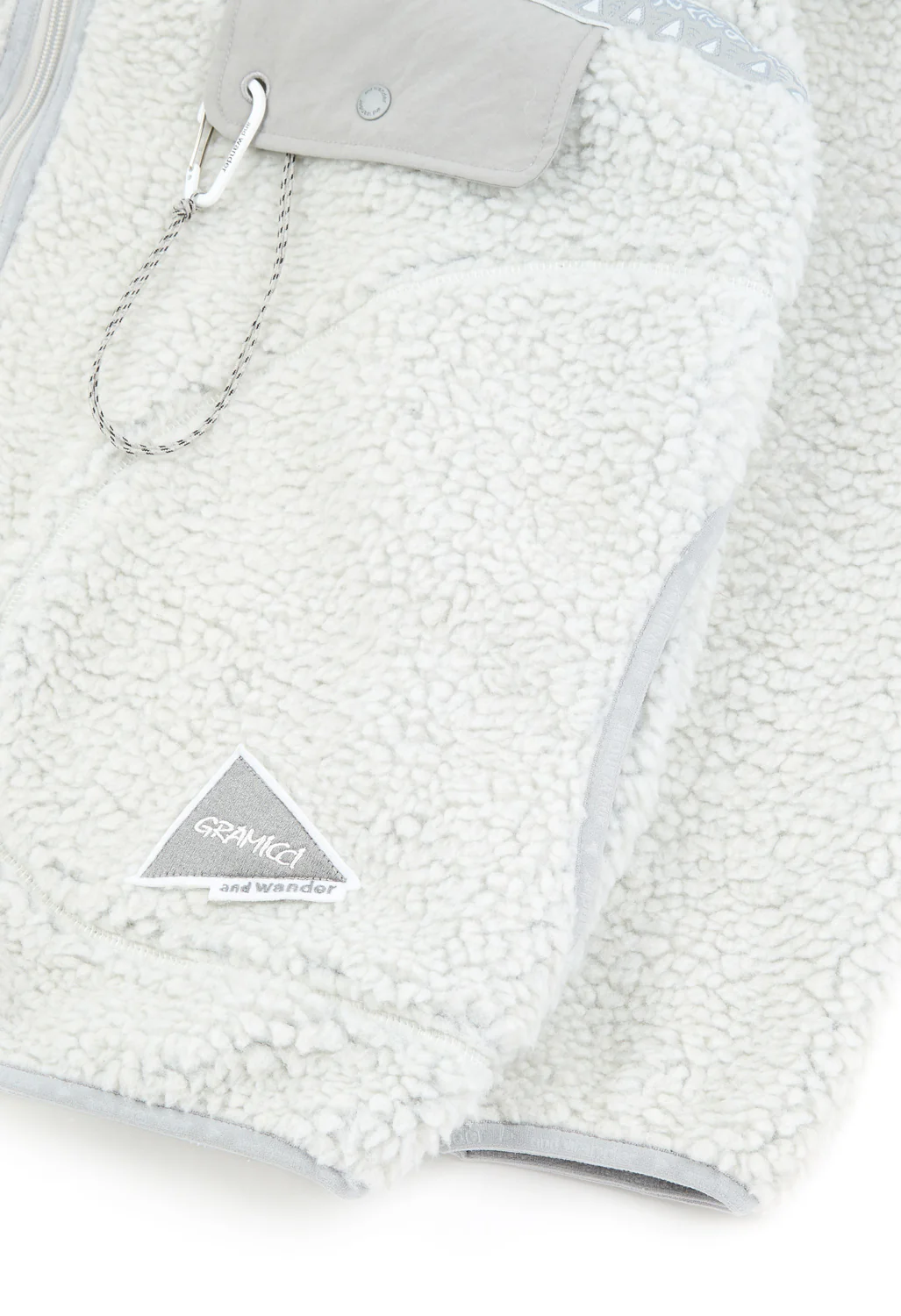 Gramicci x And Wander JQ Tape Fleece Jacket - Light Gray - Image 5