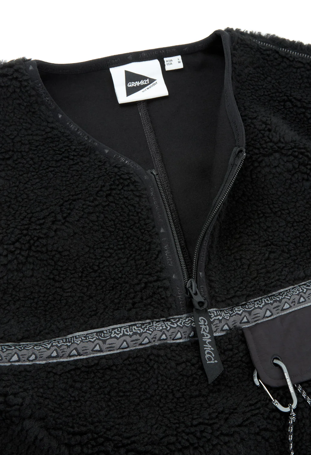 Gramicci x And Wander JQ Tape Fleece Vest - Black - Image 4
