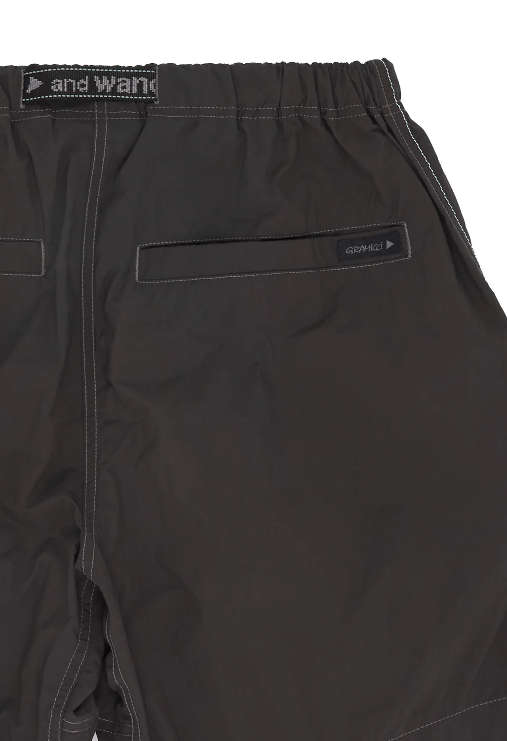 Gramicci x And Wander Men's Brushed Nylon Shorts - Charcoal - Image 4