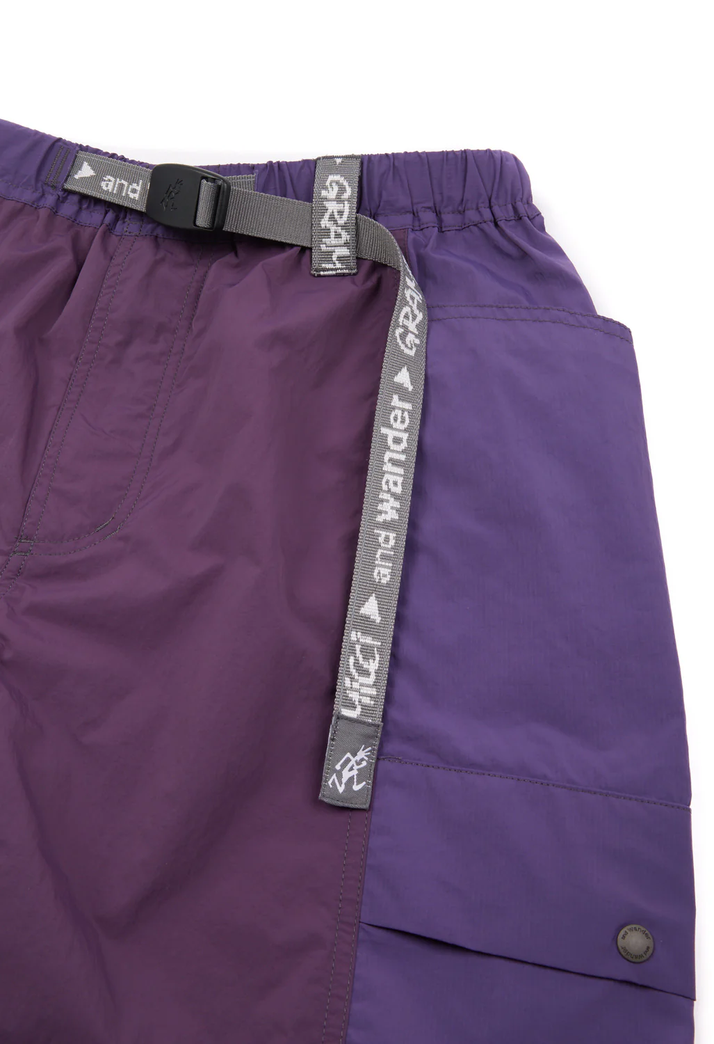 Gramicci x And Wander Patchwork Wind Shorts - Multi Purple - Image 3