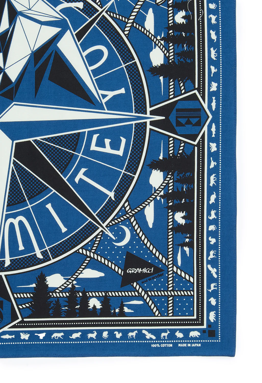 Gramicci x And Wander Yosemite Graphic Bandana - Blue - Image 4