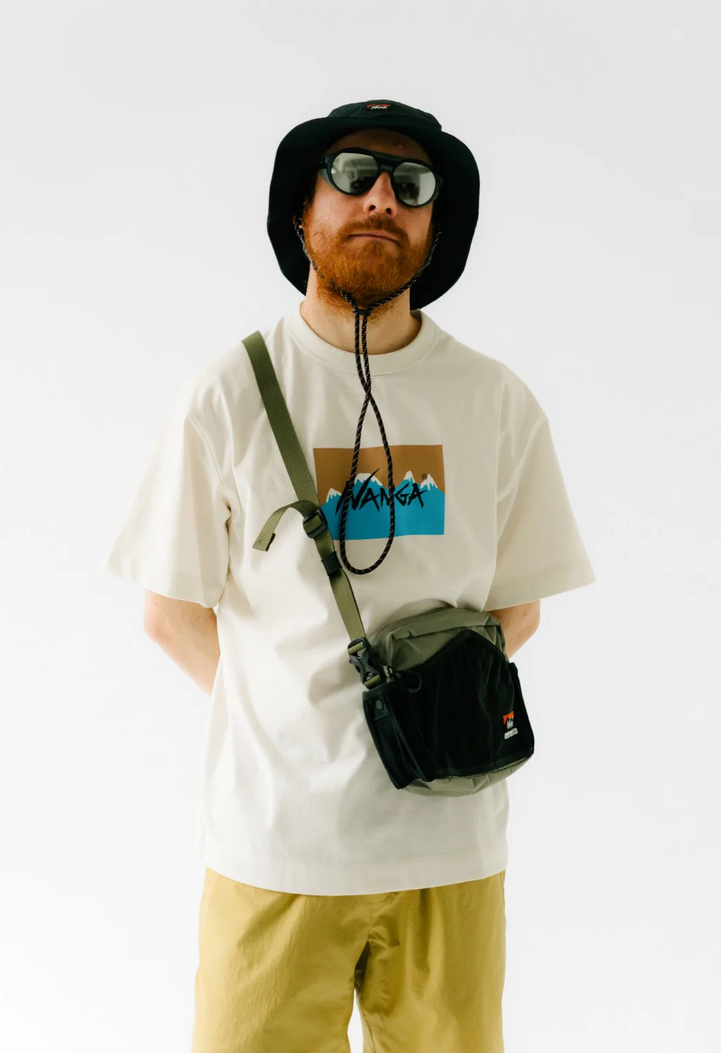 Nanga x Jerry Ukai Eco Hybrid Logo Tee - White / Beige - Image 5