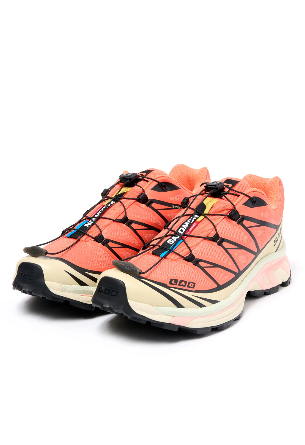 Salomon XT-6 Trainers - Living Coral / Black / Cement - Image 3