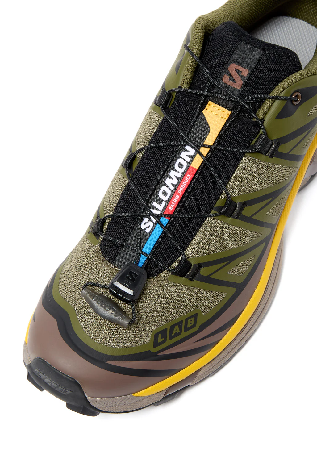 Salomon XT-6 Trainers - Olive Night / Black / Sulphur - Image 2