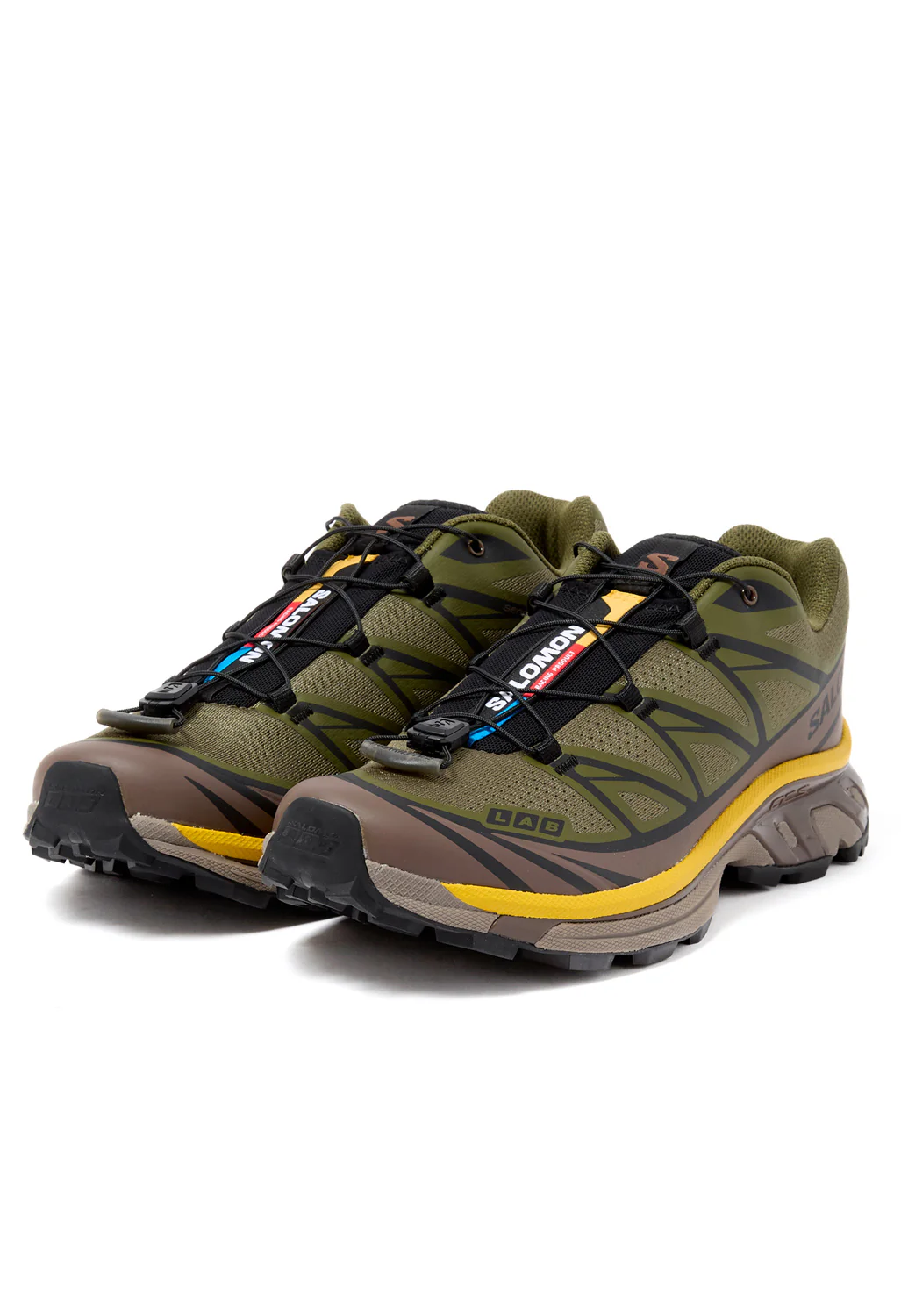 Salomon XT-6 Trainers - Olive Night / Black / Sulphur - Image 3